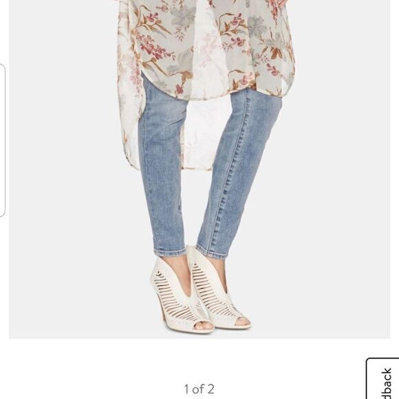 Vince Camuto sheer floral tunic top - Picture 3 of 12